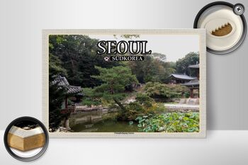 Panneau en bois voyage 30x20cm Séoul corée du sud Changdeokgung décoration de jardin 2