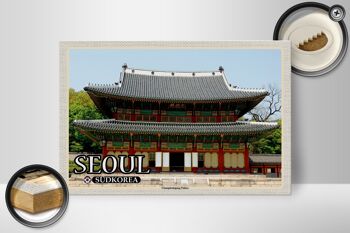 Panneau en bois voyage 30x20cm, séoul ​​corée du sud, décoration du palais Changdeokgung 2