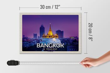 Panneau en bois voyage 30x20cm Bangkok Thaïlande Le Temple de la Montagne d'Or 4