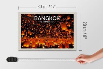 Panneau en bois voyage 30x20cm Bangkok Thaïlande Loy Krathong Festival des Lumières 4