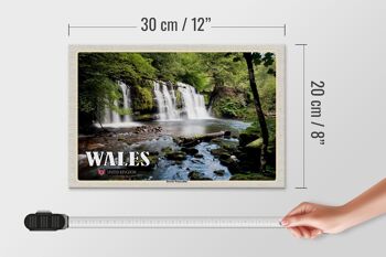 Panneau en bois voyage 30x20cm Pays de Galles Royaume-Uni Brecon Waterfalls 4