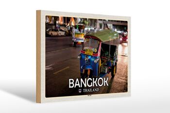 Panneau en bois voyage 30x20cm Bangkok Thaïlande Tuk Tuk cadeau 1