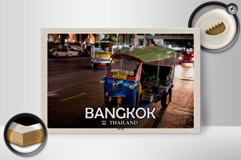 Panneau en bois voyage 30x20cm Bangkok Thaïlande Tuk Tuk cadeau 2