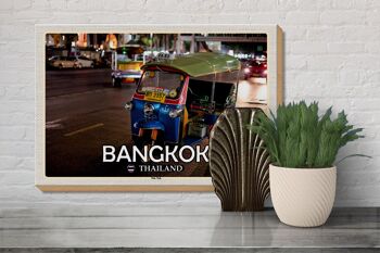Panneau en bois voyage 30x20cm Bangkok Thaïlande Tuk Tuk cadeau 3