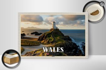 Panneau en bois voyage 30x20cm Pays de Galles Royaume-Uni Anglesey Island Sea 2