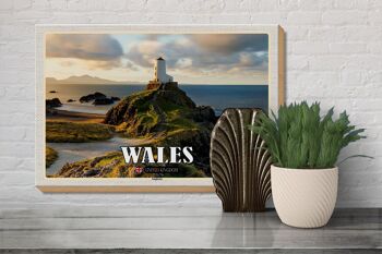 Panneau en bois voyage 30x20cm Pays de Galles Royaume-Uni Anglesey Island Sea 3