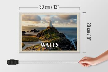 Panneau en bois voyage 30x20cm Pays de Galles Royaume-Uni Anglesey Island Sea 4