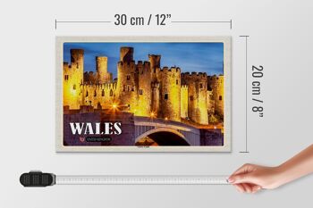 Panneau en bois voyage 30x20cm Pays de Galles Royaume-Uni Château de Conwy 4