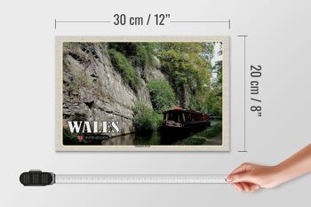 Panneau en bois voyage 30x20cm Pays de Galles Royaume-Uni Canal de Llangollen 4