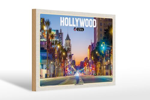 Holzschild Reise 30x20cm Hollywood USA Hollywood Boulevard Deko