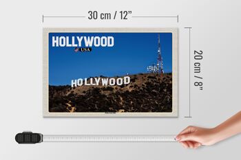 Panneau en bois voyage 30x20cm Hollywood USA Hollywood Hills 4