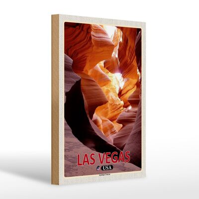 Panneau en bois voyage 20x30cm Las Vegas USA Antelope Canyon