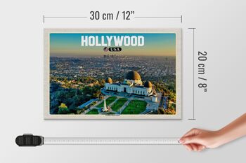 Panneau en bois voyage 30x20cm Hollywood USA Observatoire Griffith 4