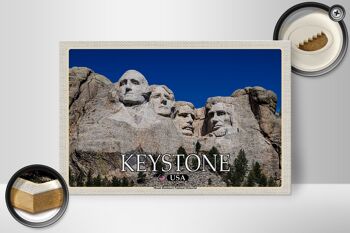 Panneau de voyage en bois 30x20cm, Keystone USA, décoration commémorative du mont Rushmore 2
