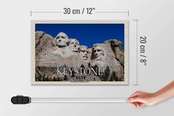 Panneau de voyage en bois 30x20cm, Keystone USA, décoration commémorative du mont Rushmore 4