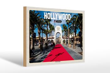 Panneau en bois voyage 30x20cm Hollywood USA Universal Studios 1
