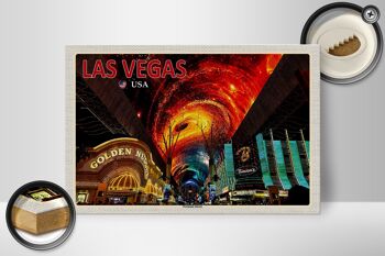 Panneau en bois voyage 30x20cm Las Vegas USA Fremont Street Casinos décoration 2