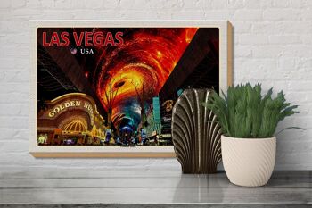 Panneau en bois voyage 30x20cm Las Vegas USA Fremont Street Casinos décoration 3