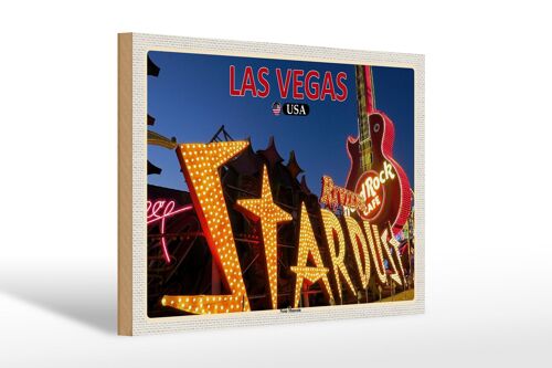 Holzschild Reise 30x20cm Las Vegas USA Neon Museum