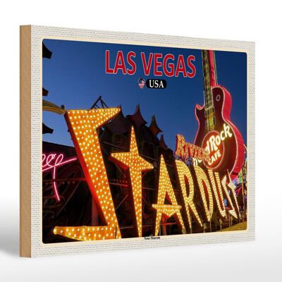 Cartel de madera viaje 30x20cm Las Vegas USA Neon Museum