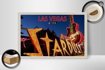Panneau en bois voyage 30x20cm Las Vegas USA Neon Museum 2