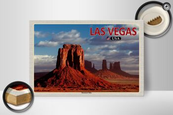 Panneau en bois voyage 30x20cm Las Vegas USA Plateau de Monument Valley 2