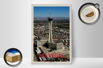Panneau en bois voyage 20x30cm Las Vegas USA Stratosphere Tower 2