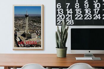 Panneau en bois voyage 20x30cm Las Vegas USA Stratosphere Tower 3