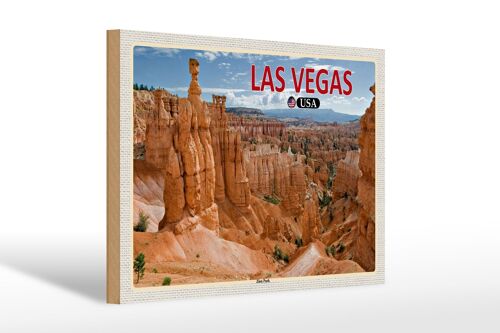 Holzschild Reise 30x20cm Las Vegas USA Zion Park Geschenk