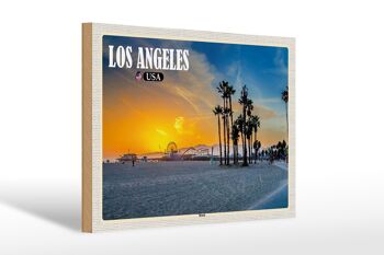 Panneau en bois voyage 30x20cm Los Angeles USA Beach Venice Beach 1