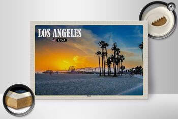 Panneau en bois voyage 30x20cm Los Angeles USA Beach Venice Beach 2