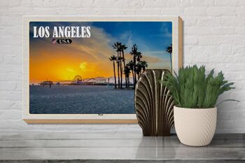 Panneau en bois voyage 30x20cm Los Angeles USA Beach Venice Beach 3