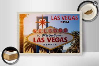 Panneau de voyage en bois 30x20cm, panneau de bienvenue de Las Vegas USA, décoration 2