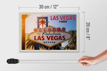 Panneau de voyage en bois 30x20cm, panneau de bienvenue de Las Vegas USA, décoration 4