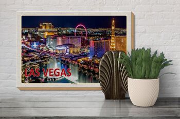 Panneau en bois voyage 30x20cm Las Vegas USA The Strip Casinos Hotel 3