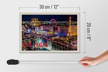 Panneau en bois voyage 30x20cm Las Vegas USA The Strip Casinos Hotel 4