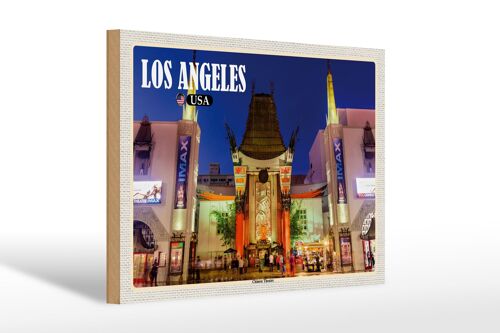Holzschild Reise 30x20cm Los Angeles USA Chinese Theatre Deo