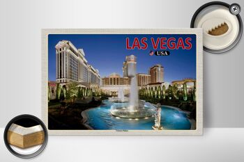 Panneau en bois voyage 30x20cm Las Vegas USA Caesars Palace Hotel Casino 2