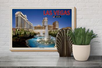 Panneau en bois voyage 30x20cm Las Vegas USA Caesars Palace Hotel Casino 3