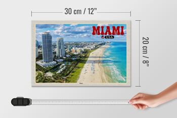 Panneau en bois voyage 30x20cm Miami USA plage gratte-ciel vacances à la mer 4