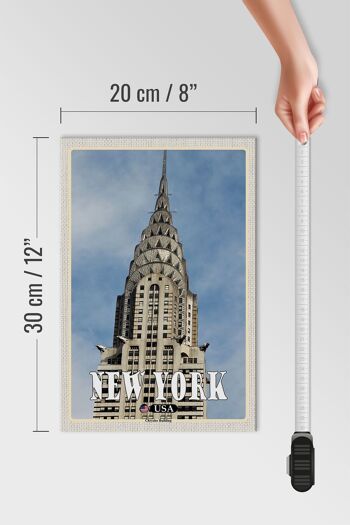 Panneau en bois voyage 20x30cm Gratte-ciel New York Chrysler Building 4