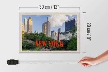Panneau en bois voyage 30x20cm New York USA Central Park - The Pond See 4