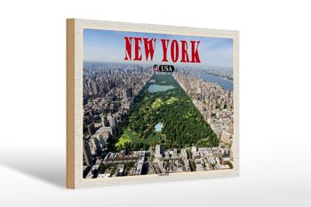 Panneau en bois voyage 30x20cm New York USA Central Park 1