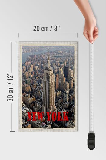 Panneau en bois voyage 20x30cm New York Empire State Building Dko 4