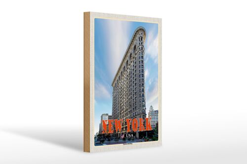 Holzschild Reise 20x30cm New York USA Flatiron Building