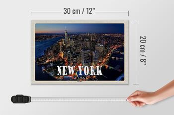 Panneau en bois voyage 30x20cm New York USA Gratte-ciel Big Apple 4