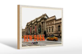 Panneau en bois voyage 30x20cm New York USA Metropolitan Museum of Art 1