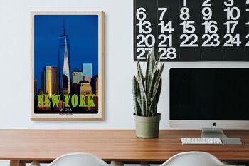 Panneau en bois voyage 20x30cm New York USA décoration One World Trade Center 3
