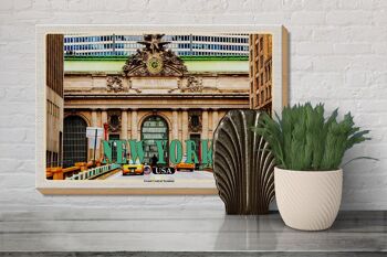 Panneau en bois voyage 30x20cm New York USA décoration Grand Central Terminal 3
