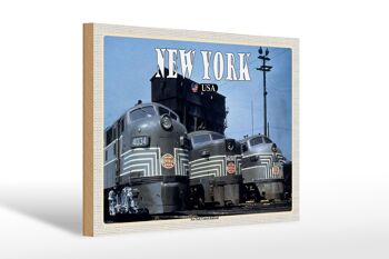 Panneau en bois voyage 30x20cm New York New York Central Railroad trains 1